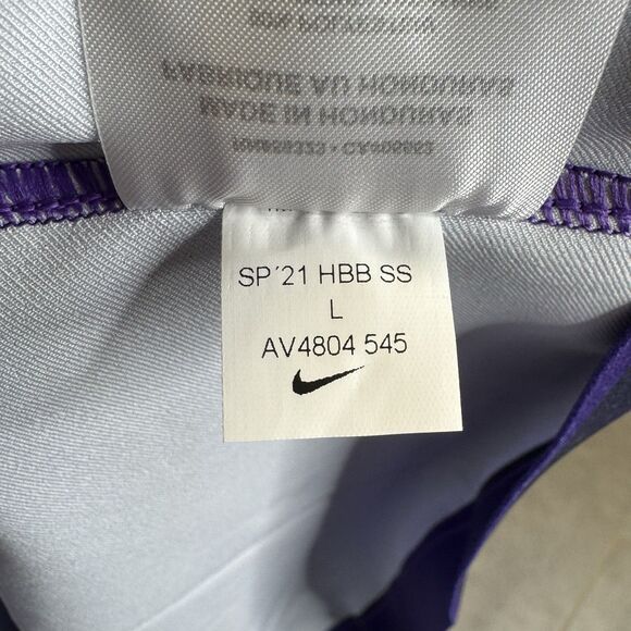 LSU Tigers Baseball Jersey Nike Dri-Fit Men’s Large Purple Yellow SEC NCAA - Picture 8 of 8